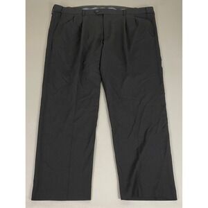 GS Perfect Fit Dress Pants Men's Size 48x30 Black Pleated Classic Fit Business